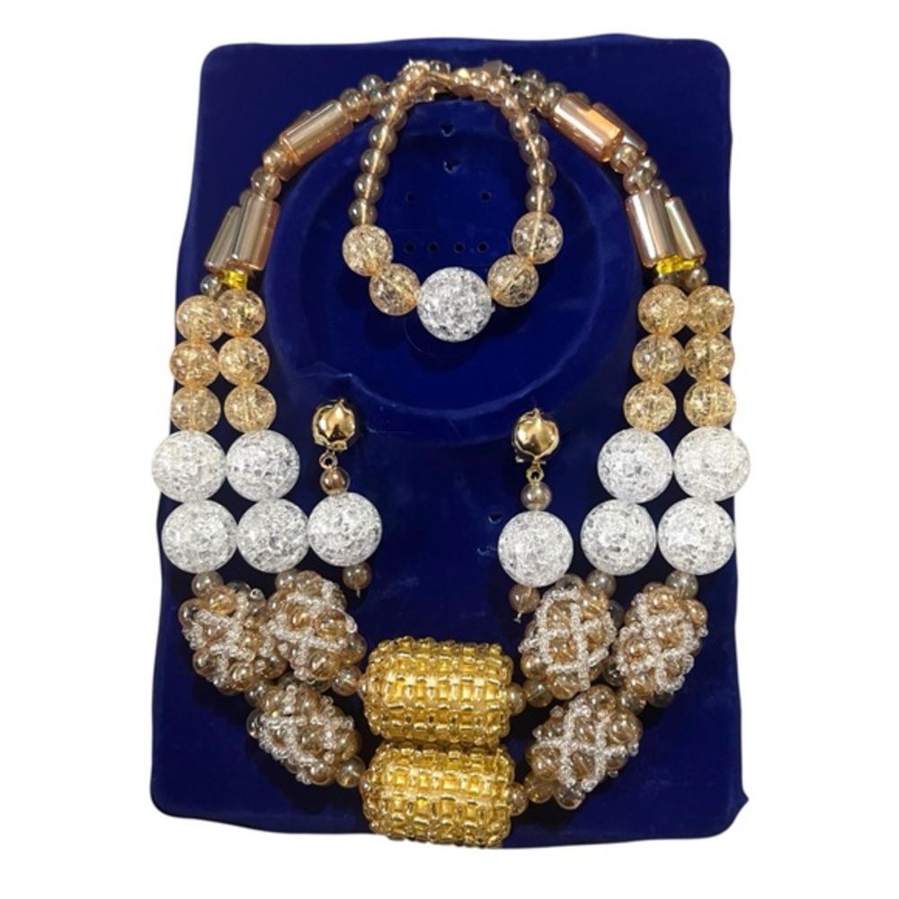 Handmade Nigerian Jewelry, Gold & Silver, 3 PC Set